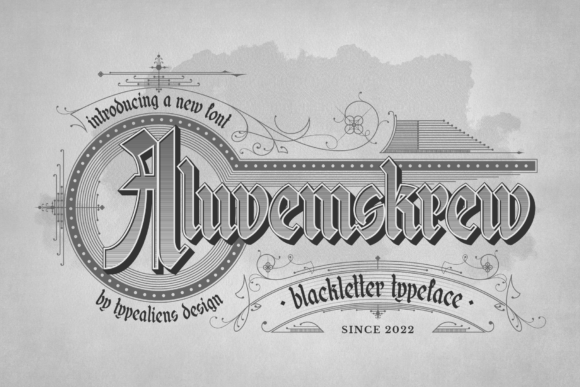 Aluvemskrew: A Clean Blackletter Font for Scroll-Stopping Campaigns
