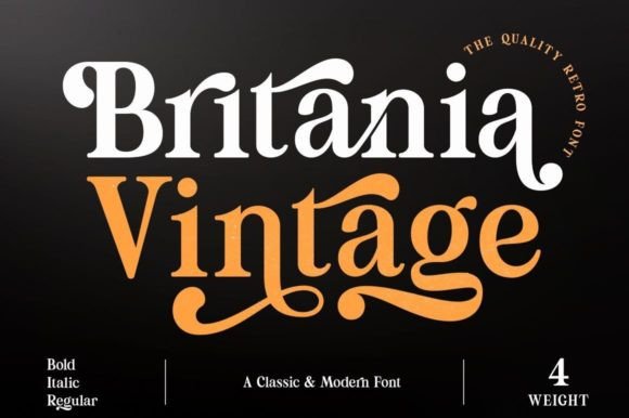 Britania Vintage Serif Font for Handmade Labels & Invitations