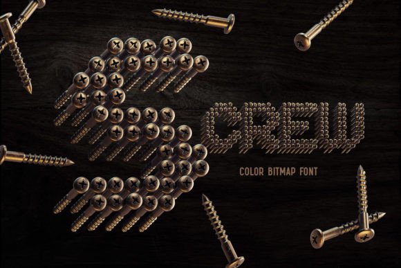 S-CREW: A Bronze-Screw Typeface with Vintage Soul
